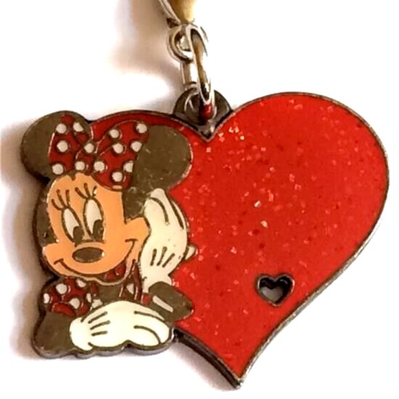 Vintage Disney Minnie Mouse Clip On Charm Bracelet Zipper Pull Valentines Gift - Picture 2 of 13